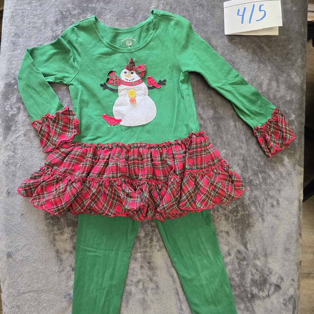 Green Snowman Kids Costume Set